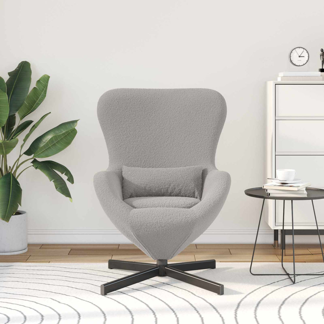 vidaXL Sillón huevo Gris Claro 63 x 73 x 90 cm tela