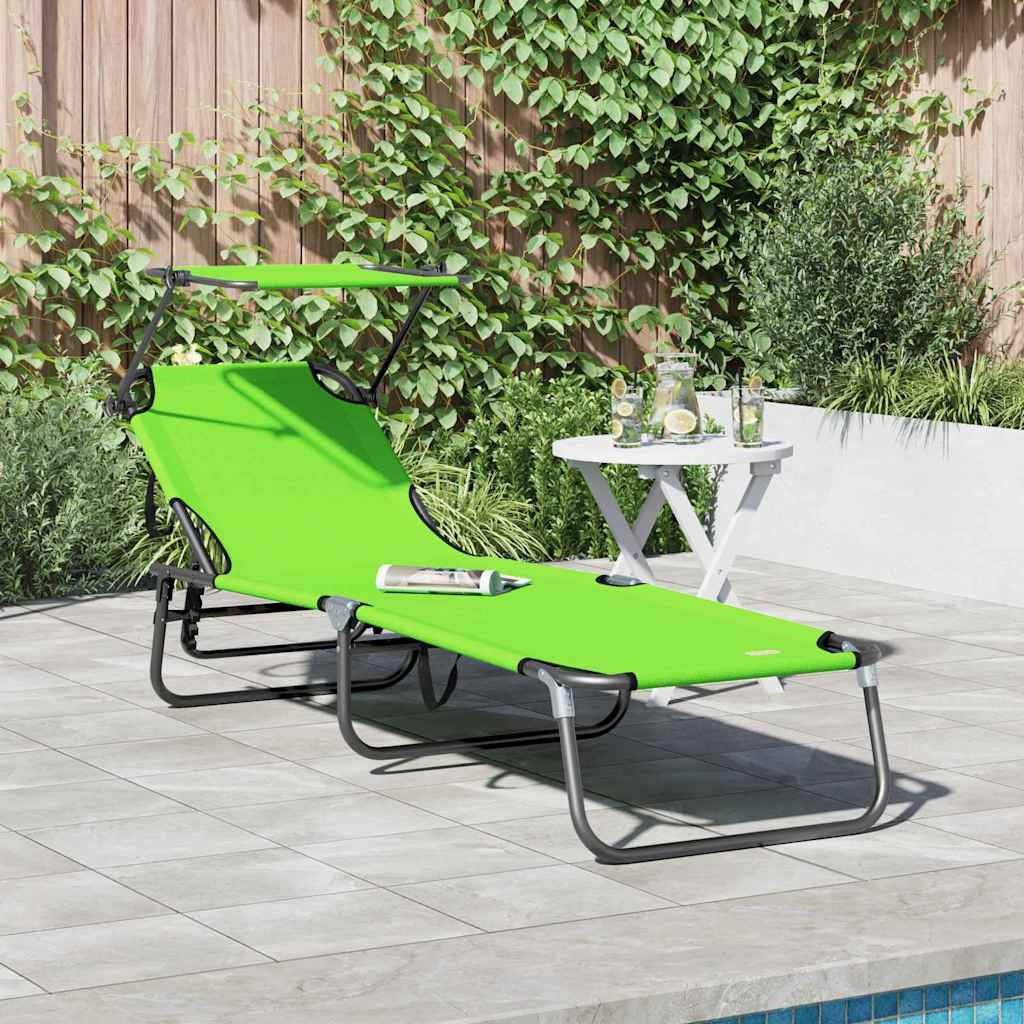 vidaXL Tumbona plegable oxford Verde