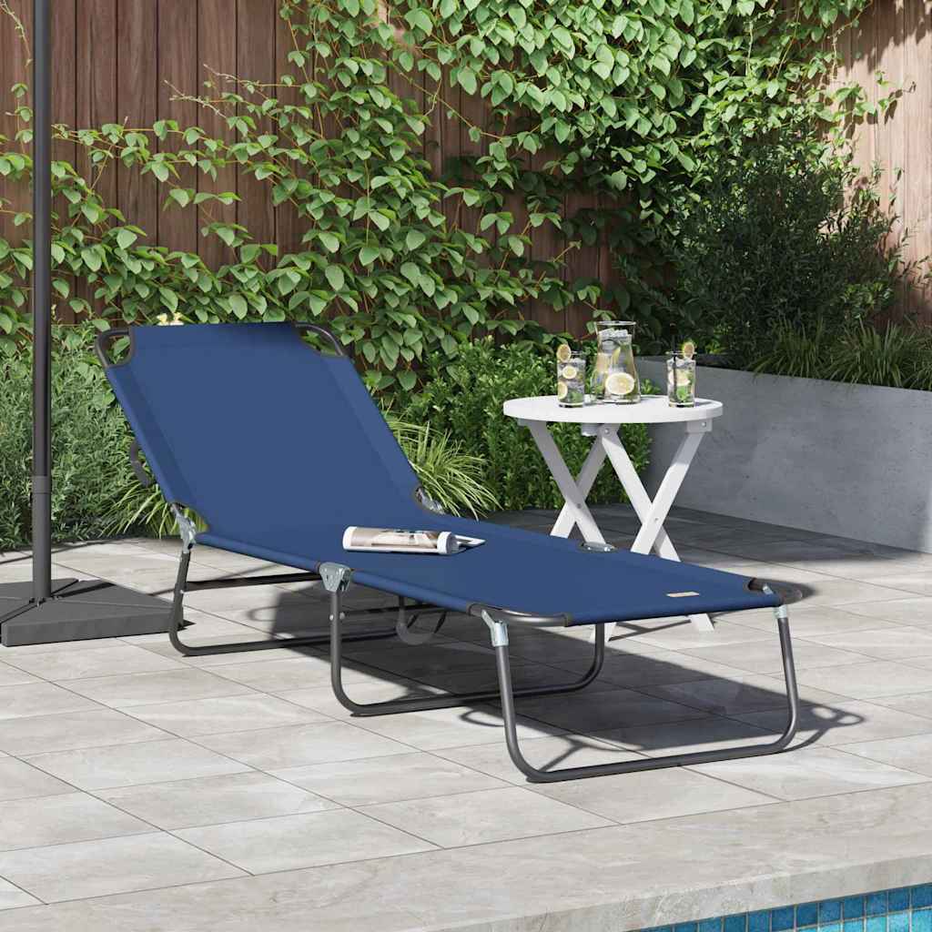 vidaXL Tumbona plegable Azul 188 x 57 x 86,5 cm Poliéster