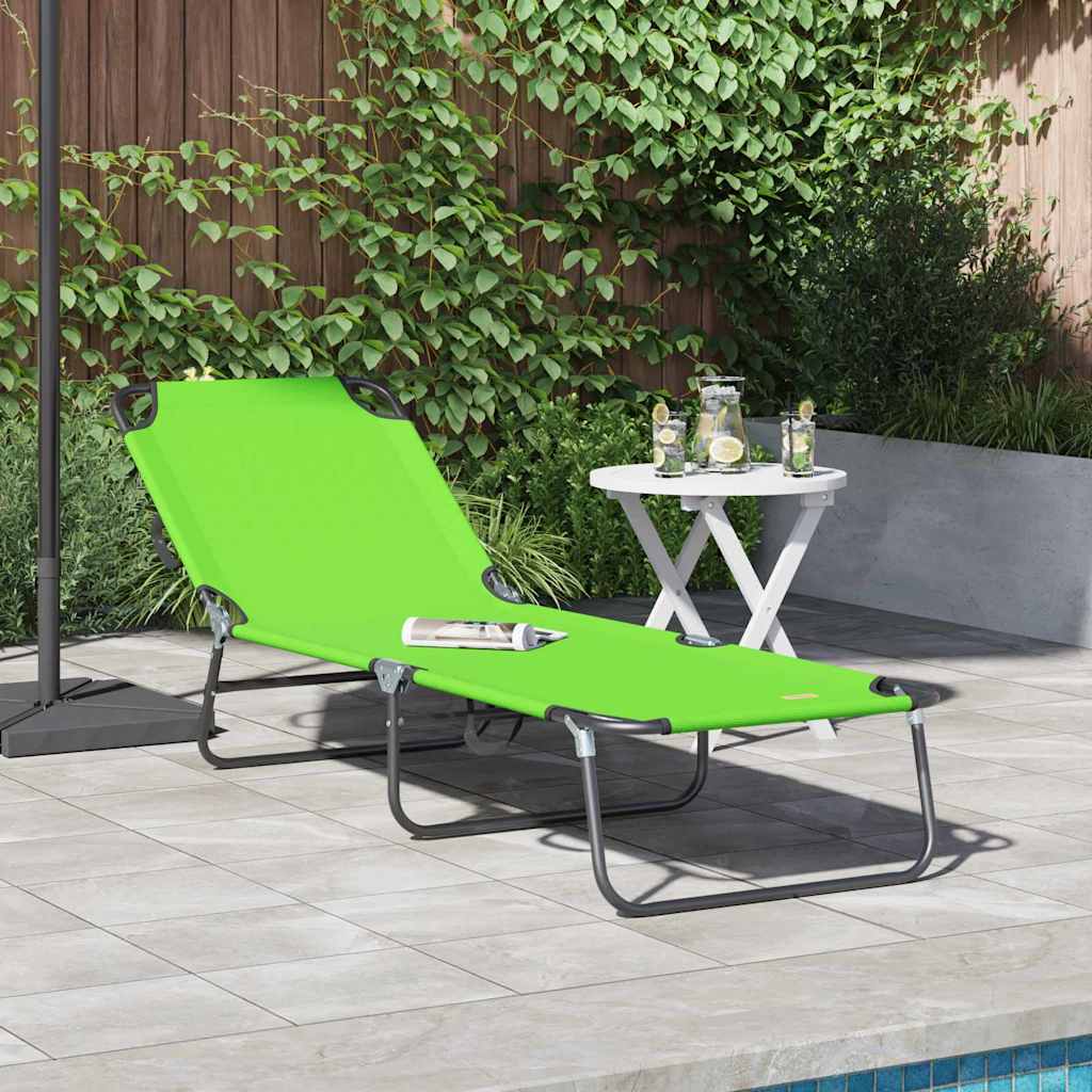vidaXL Tumbona plegable Verde 188 x 57 x 86,5 cm Poliéster