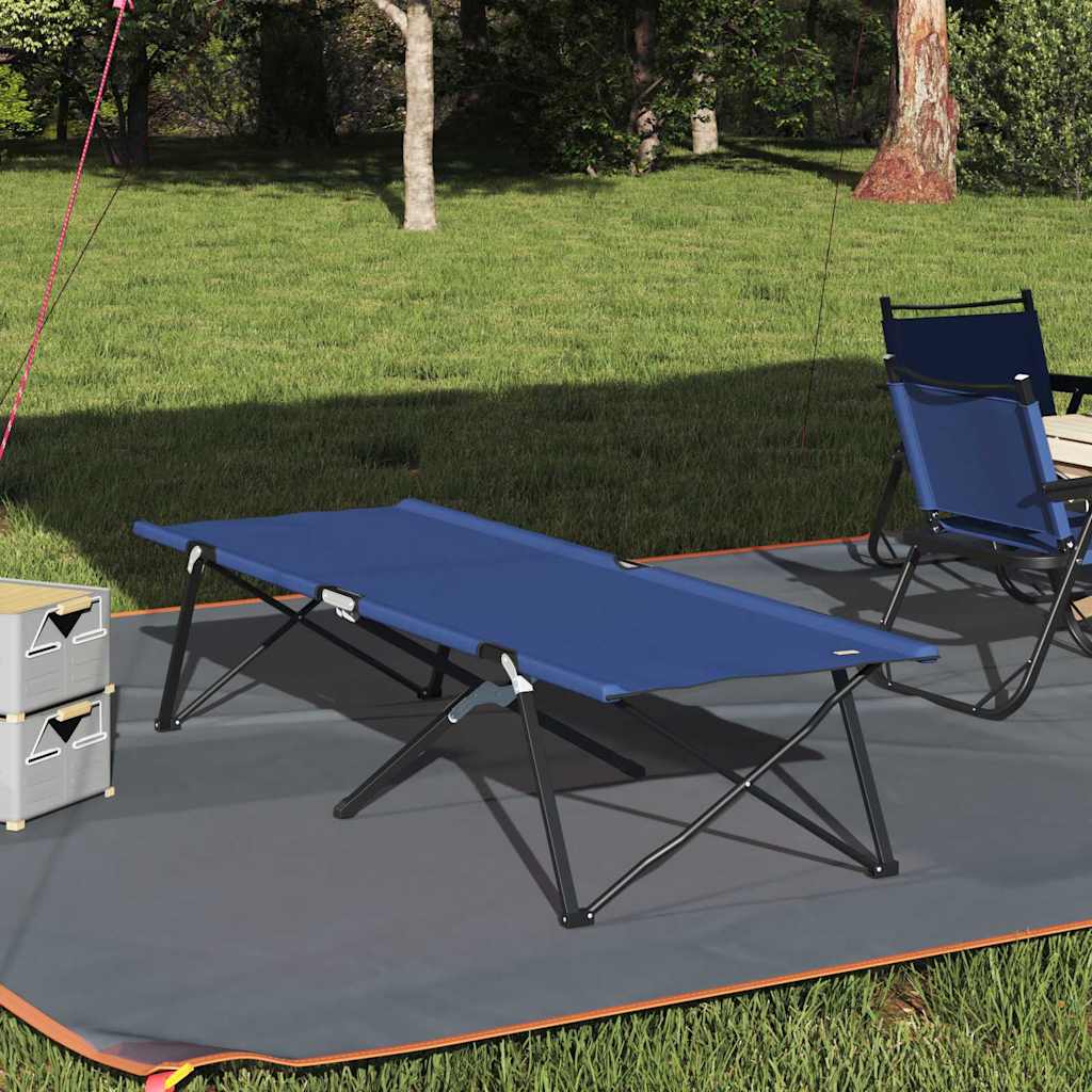 vidaXL Cama de Camping Plegable Azul 206 x 76 x 74 cm Oxford y acero