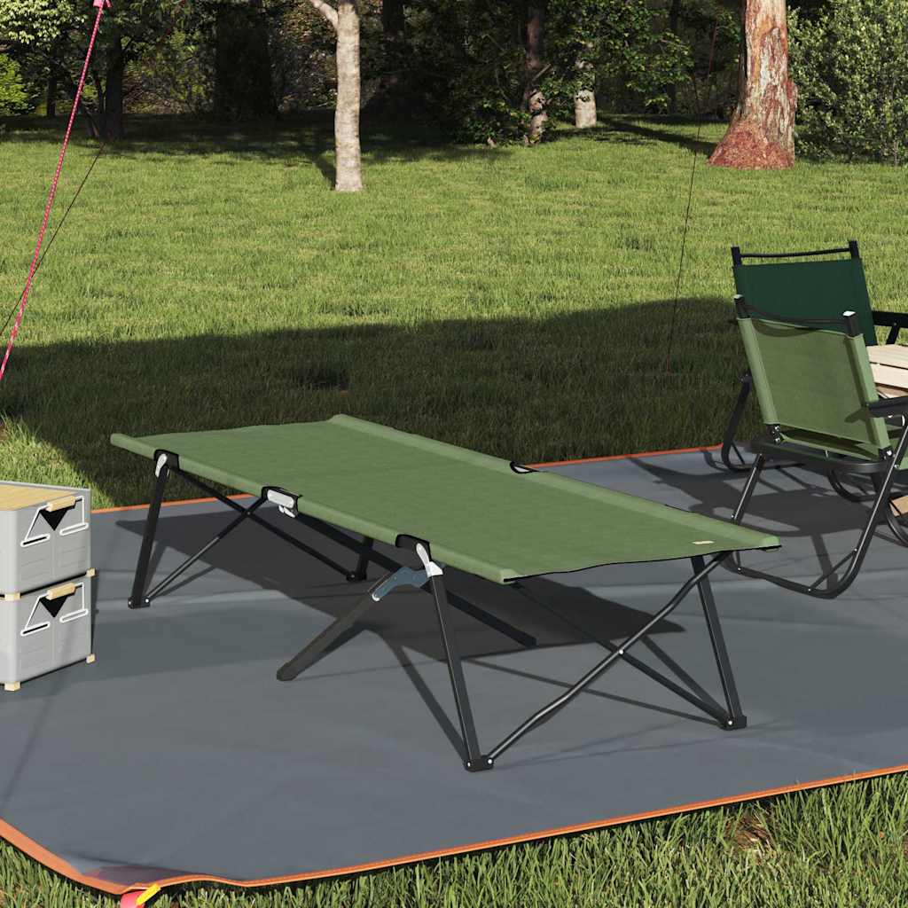 vidaXL Cama de Camping Plegable Verde 206 x 76 x 74 cm Oxford y acero