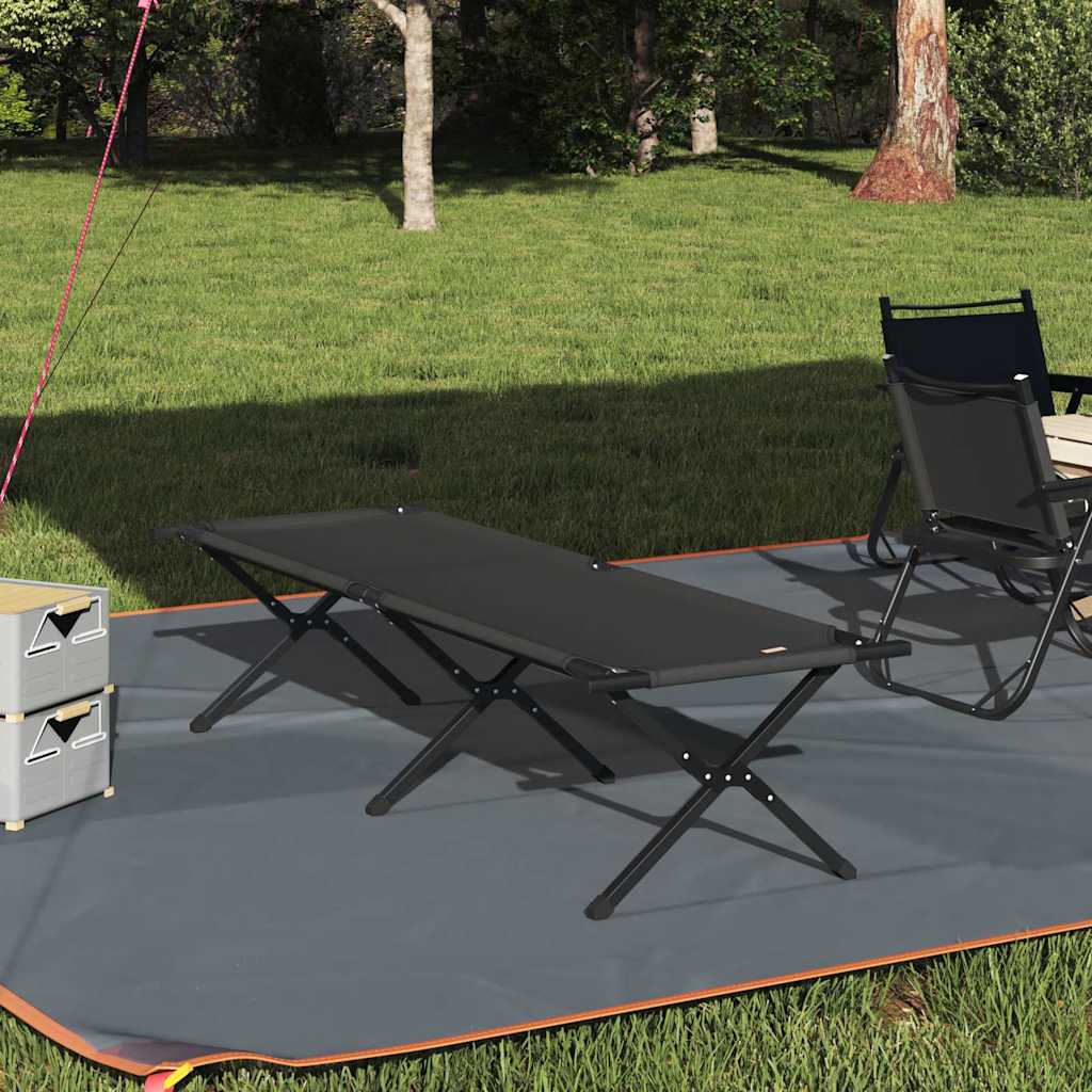 vidaXL Cama de Camping Plegable Negro 193 x 69 x 45 cm Tela Oxford