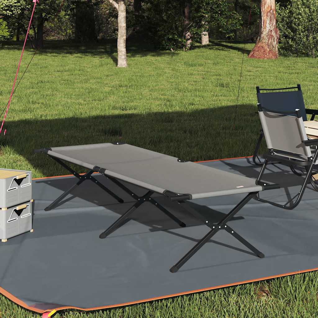 vidaXL Cama de Camping Plegable Gris 210 x 80 x 46 cm Tela Oxford