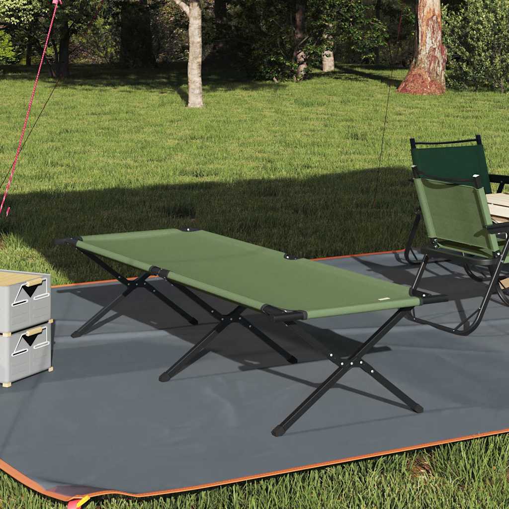 vidaXL Cama de Camping Plegable Verde 210 x 80 x 46 cm Tela Oxford