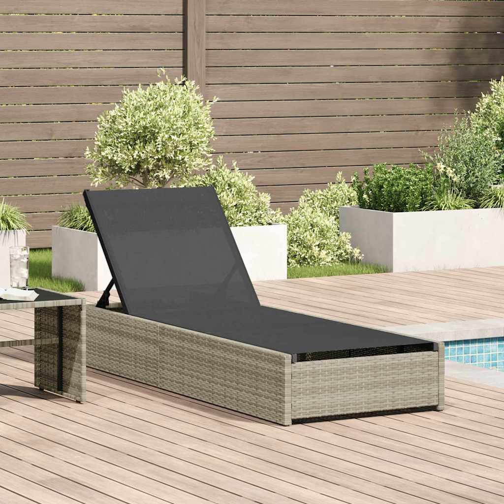 vidaXL Tumbona Beige 200.5 x 70 x 75 cm ratán sintético