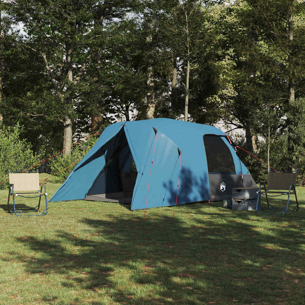 vidaXL Tienda de campaña para 4 personas Azul 455 x 252 x 178 cm