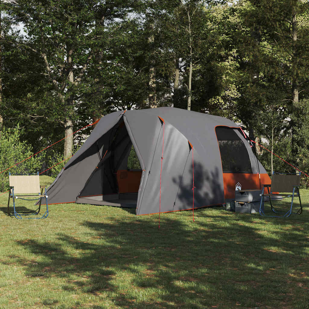 vidaXL Tentáculo Domo 6 Personas Gris y naranja 500 x 314 x 206 cm