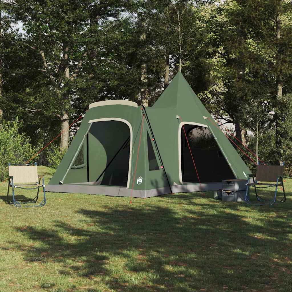 vidaXL Tienda de campaña tipo teepee para 5 personas 5 personas Verde