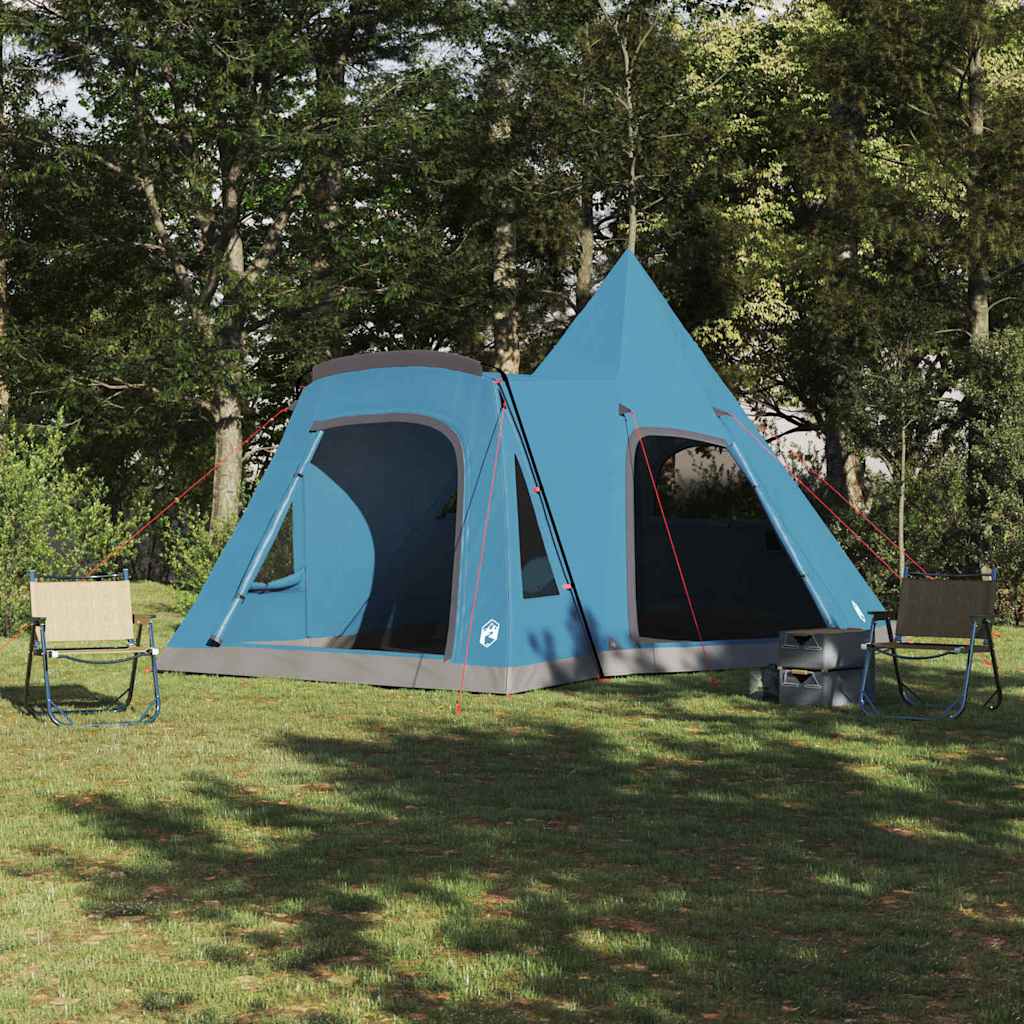 vidaXL Tienda de campaña tipo teepee para 5 personas 5 personas Azul