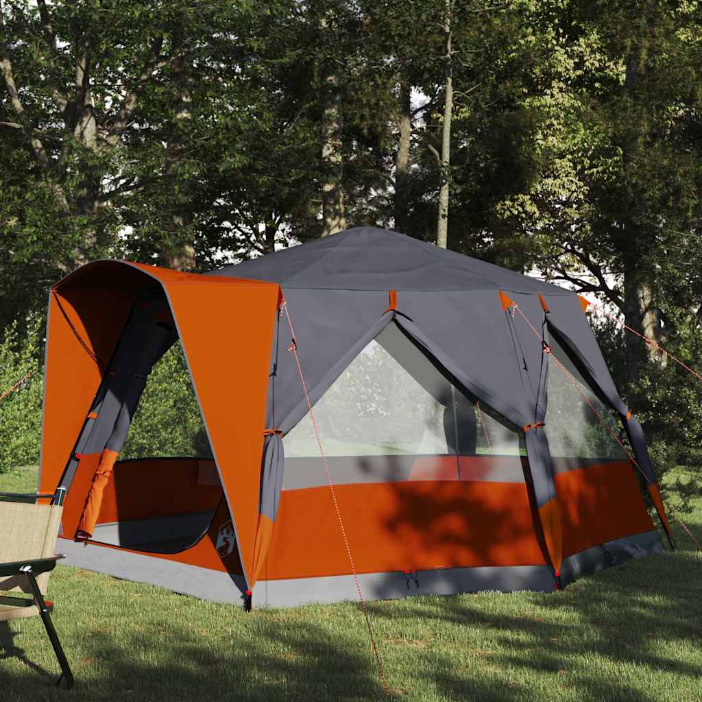 vidaXL Tienda de campaña para 5 personas con techo Gris y naranja