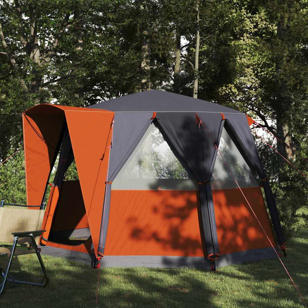 vidaXL Tienda de campaña para 3 personas con techo Gris y naranja