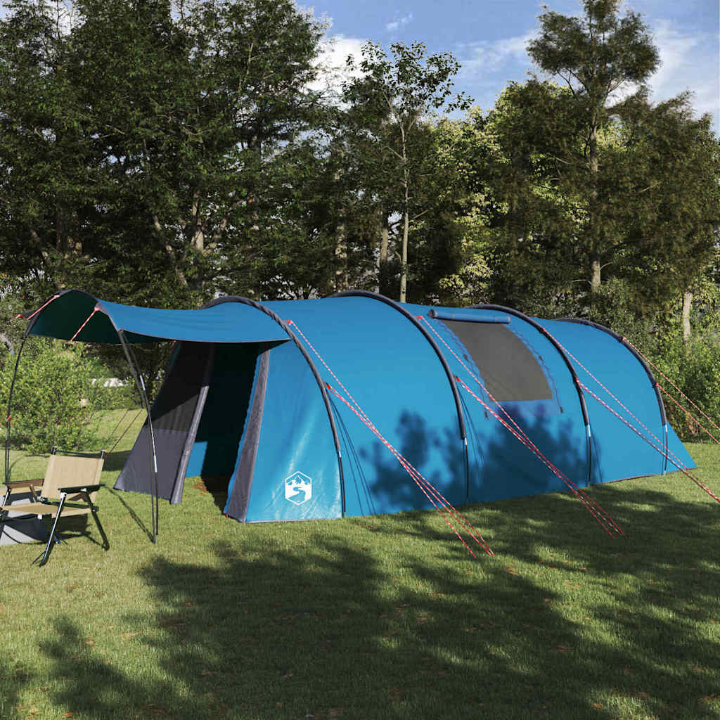 vidaXL Tienda túnel para 4 personas 4 persona Azul y gris