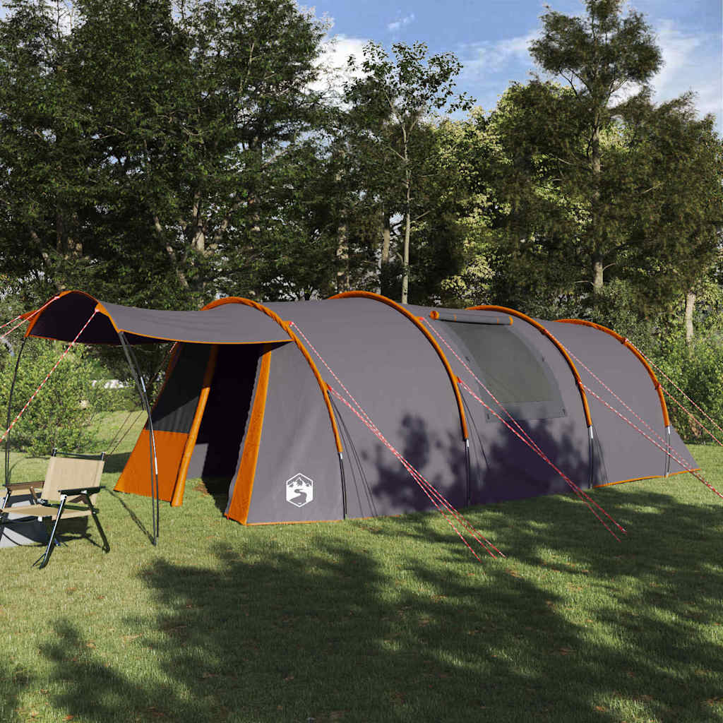 vidaXL Tienda túnel para 4 personas 4 persona Gris y naranja