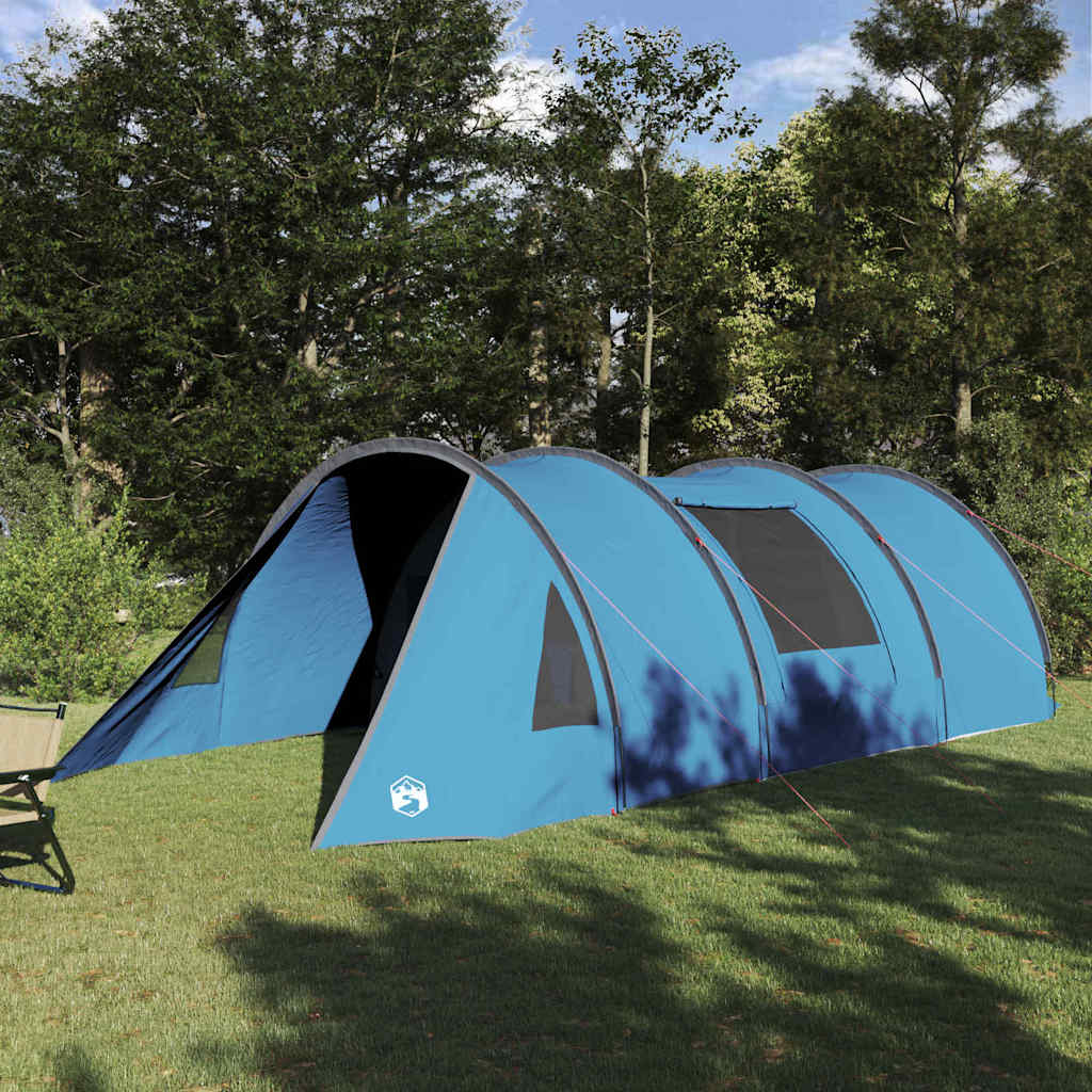vidaXL Tienda túnel para 4 personas 4 persona Azul y gris