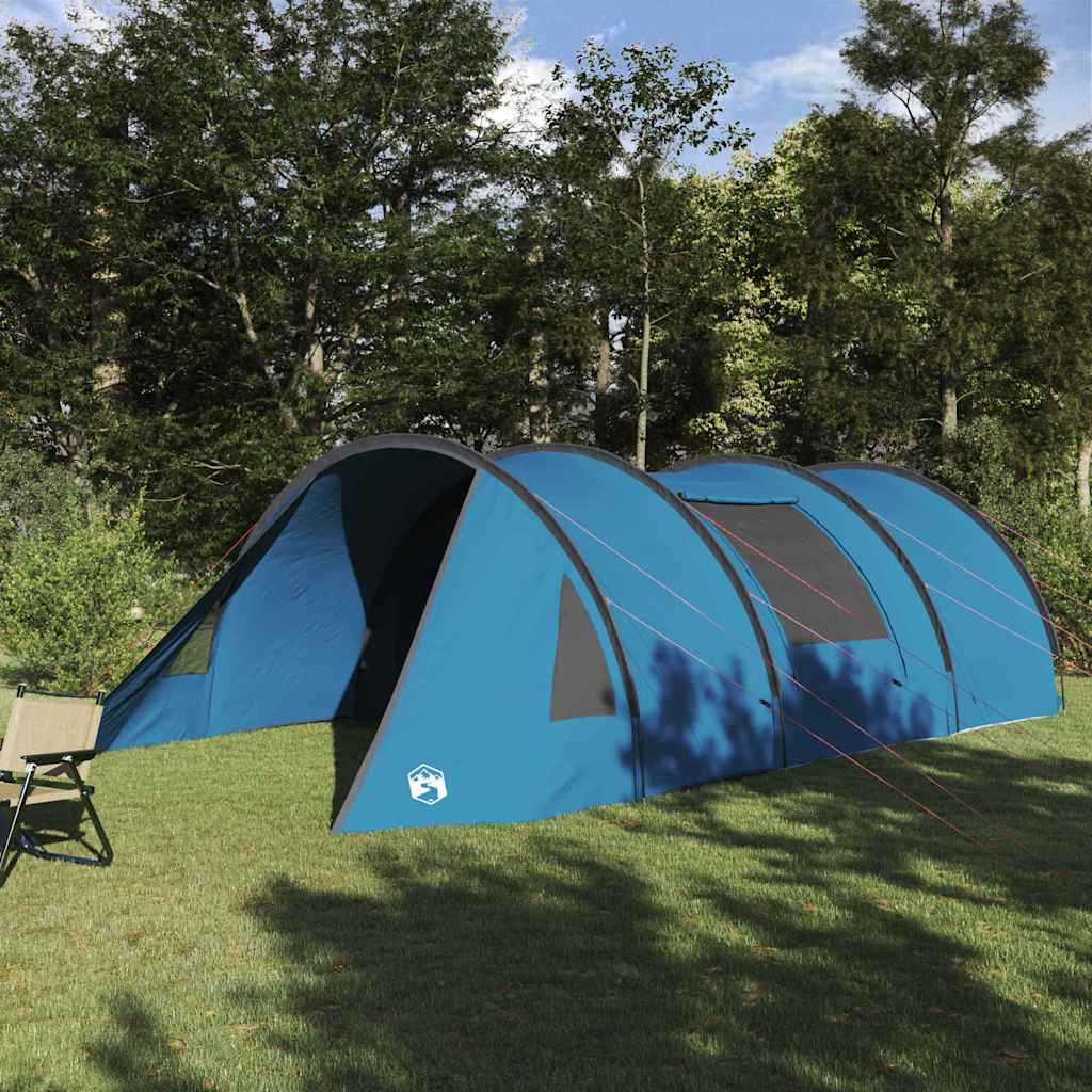 vidaXL Tienda túnel para 5 personas 5 persona Azul y gris