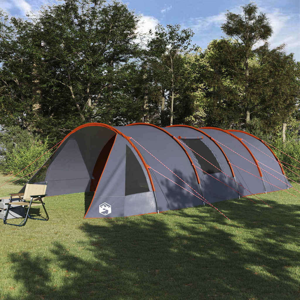 vidaXL Tienda túnel para 6 personas 6 persona Gris y naranja