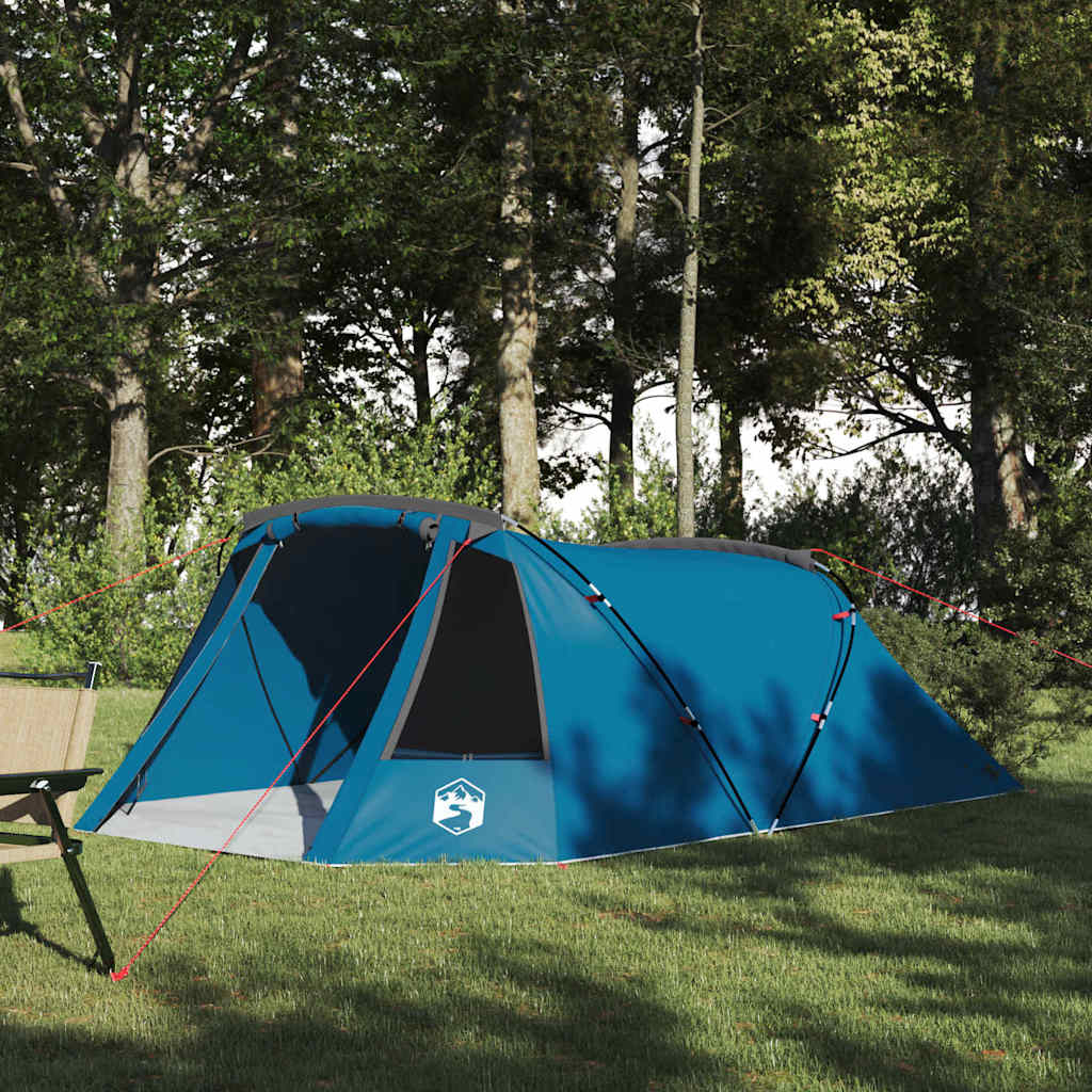 vidaXL Tienda de túnel para 3 personas 3 persona Azul y gris