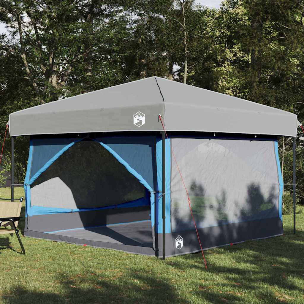 vidaXL Tienda interior para 7 personas 7 persona Azul y gris
