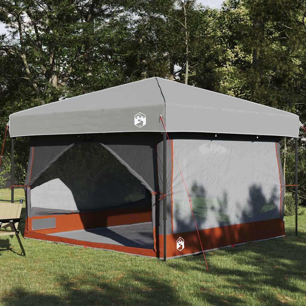 vidaXL Tienda interior para 7 personas 7 persona Gris y naranja