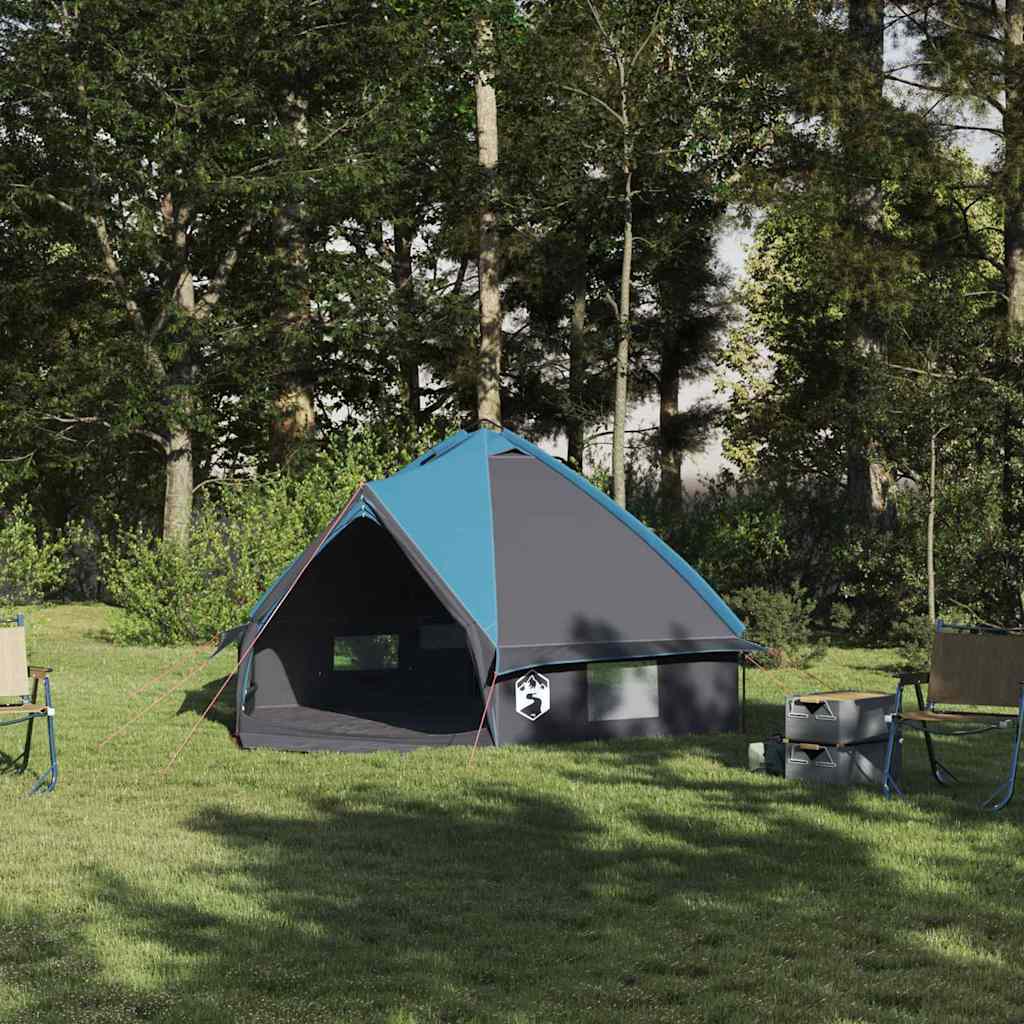 vidaXL Tienda de campaña Teepee para 4 personas 4 personas Azul y gris