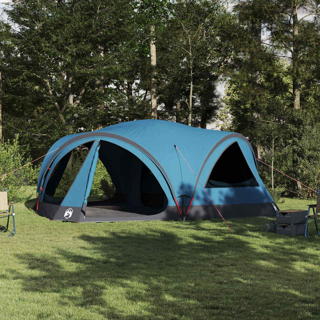vidaXL Tienda Familiar para 10 Personas Azul y gris 460 x 430 x 214 cm