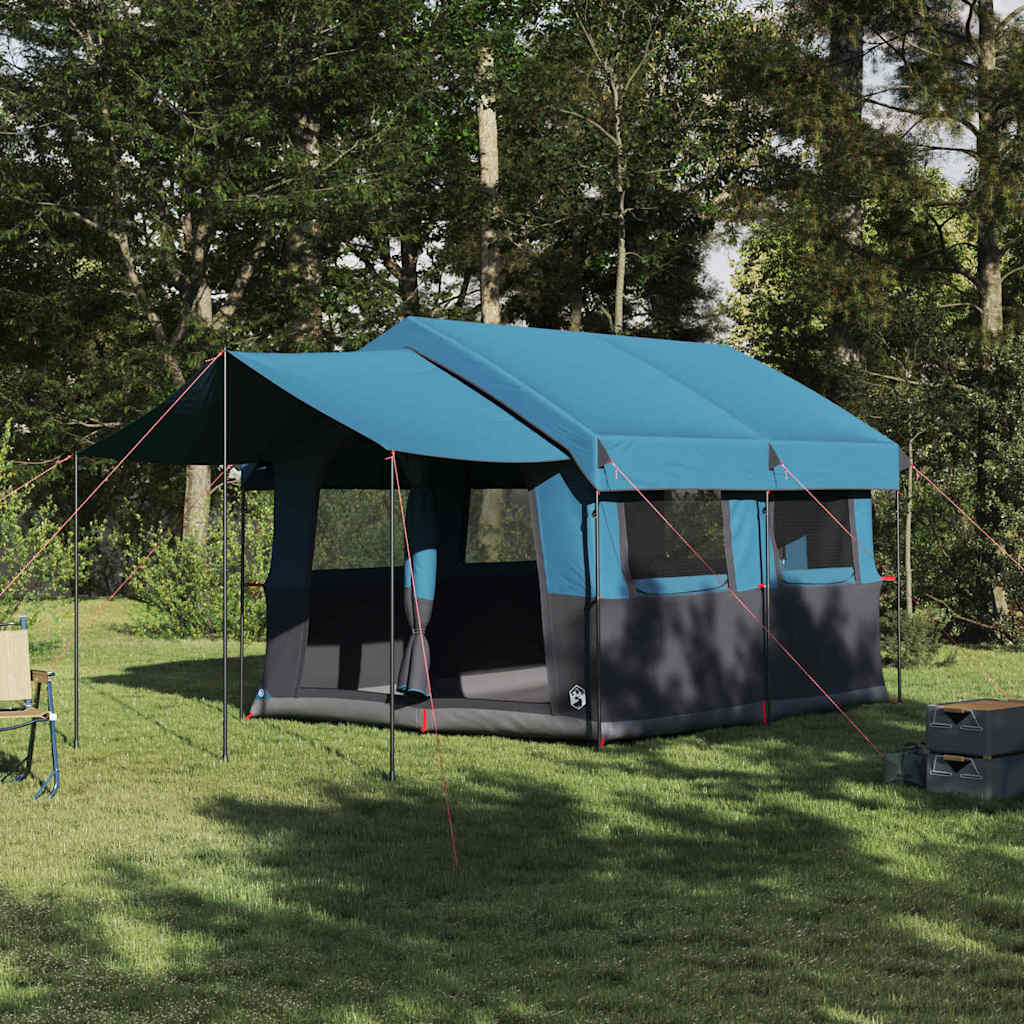 vidaXL Tienda familiar para 4 personas 4 persona Azul y gris