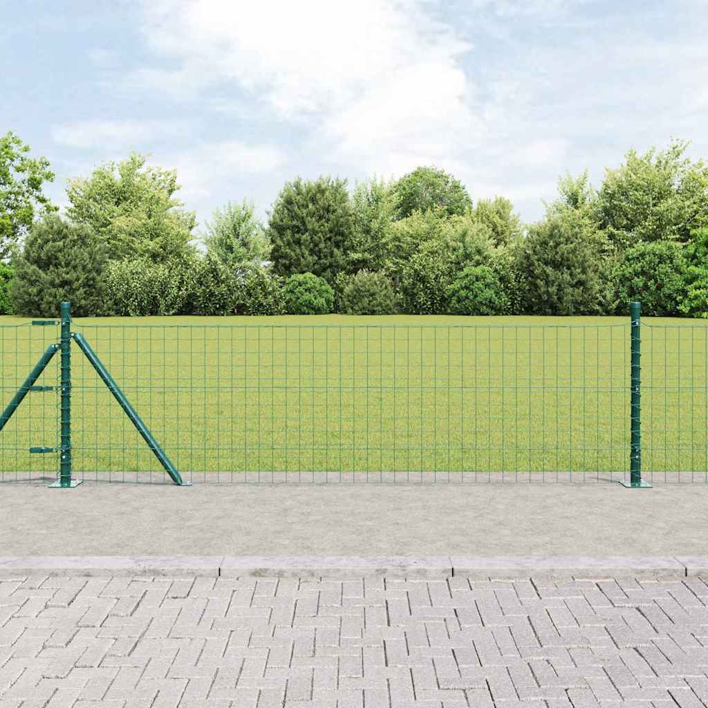 vidaXL Poste de cerca con base de concreto 13 uds. Verde
