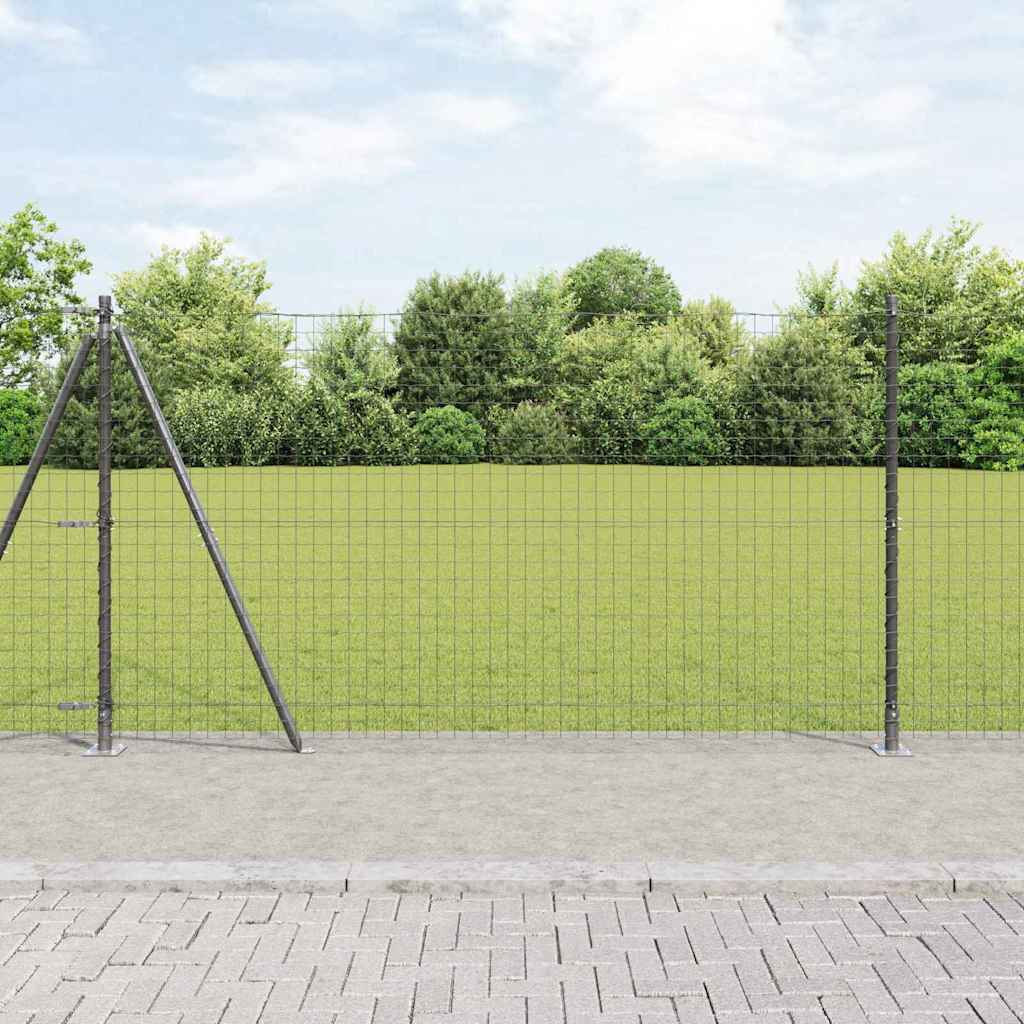 vidaXL Poste de cerca con base de concreto 7 uds. Gris