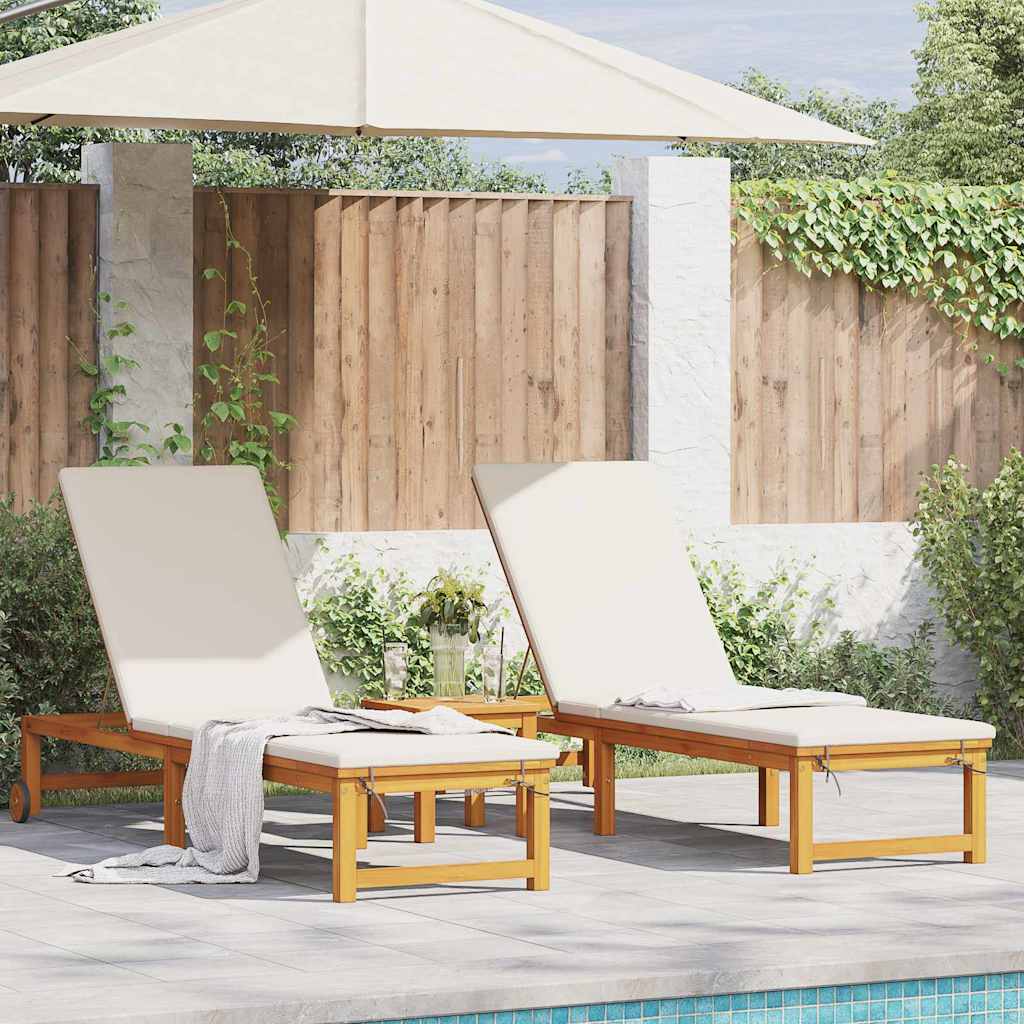 vidaXL Tumbona 2 uds. Madera de Acacia Sólida Marrón