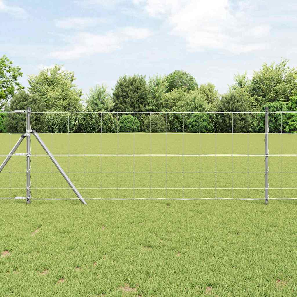 vidaXL Valla de campo Plateado
