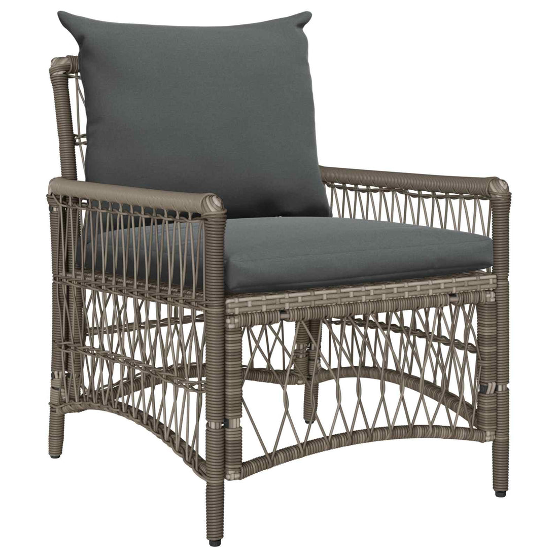 vidaXL Silla de Jardín Gris ratán sintético