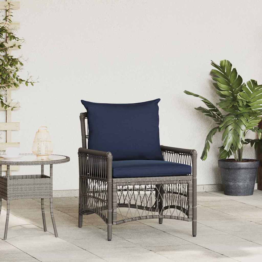 vidaXL Silla de Jardín Gris ratán sintético