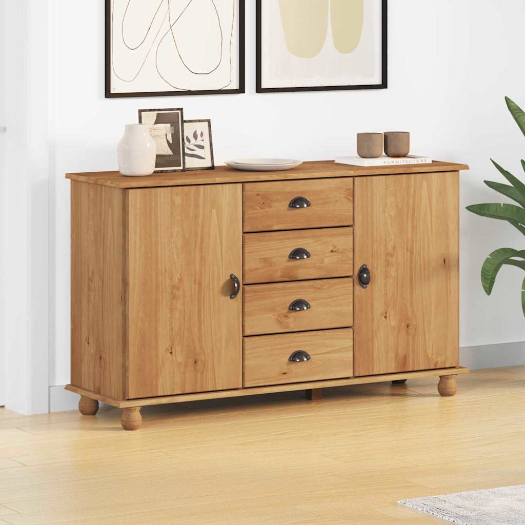 vidaXL Aparador ASKIM 133,5 x 40 x 79 cm Madera maciza de pino