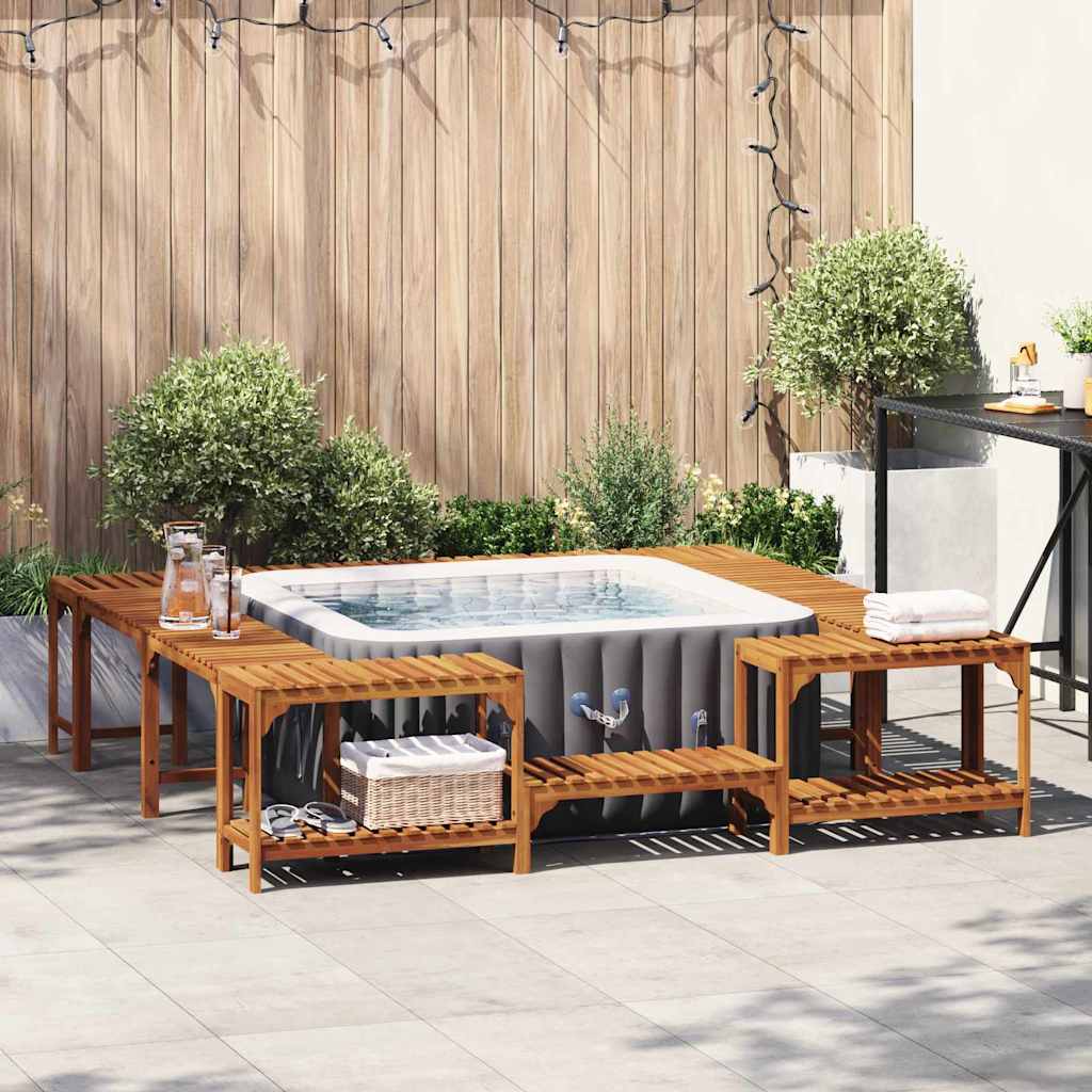 vidaXL Alrededor de Spa Madera de Acacia Sólida Marrón
