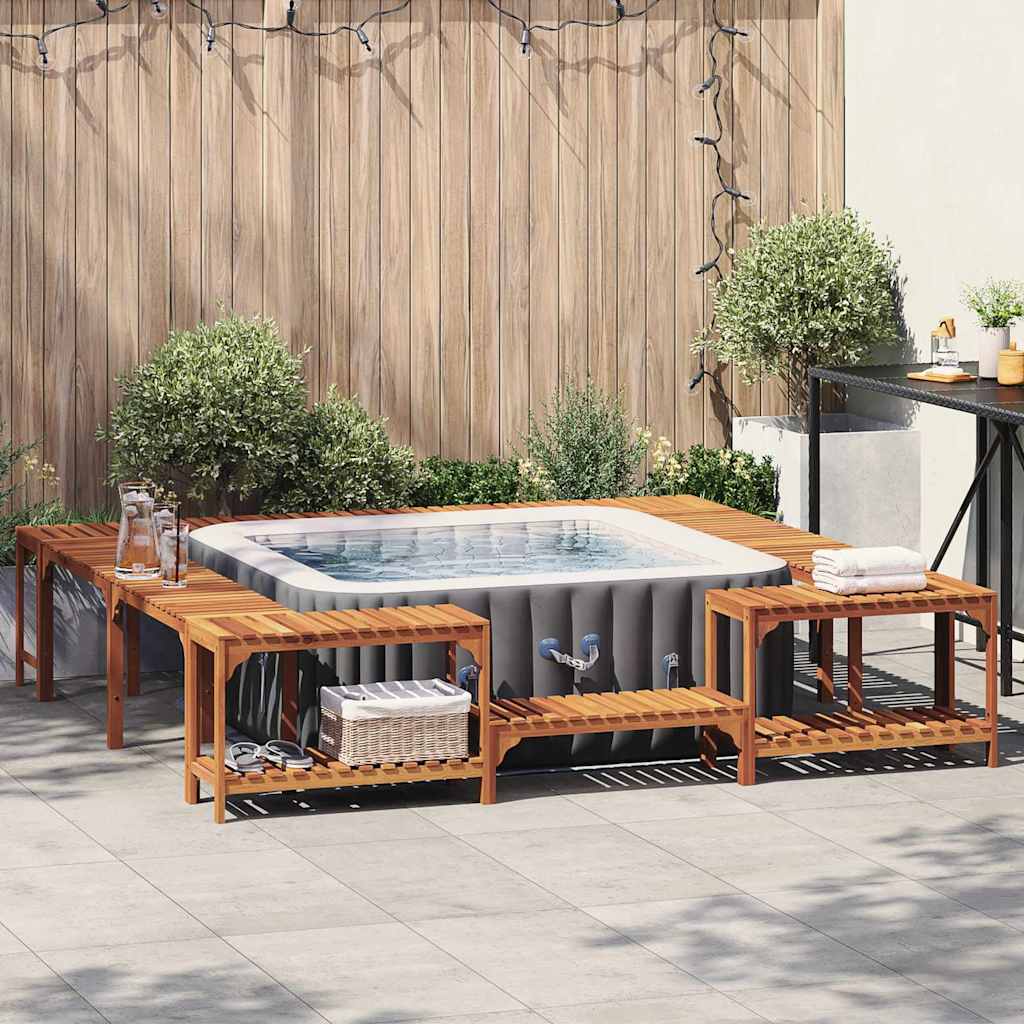 vidaXL Alrededor de Spa Madera de Acacia Sólida Marrón