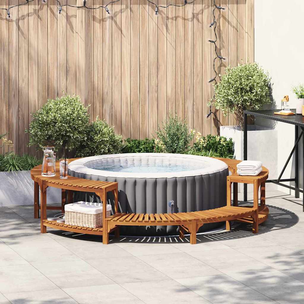 vidaXL Alrededor de Spa Madera de Acacia Sólida Marrón