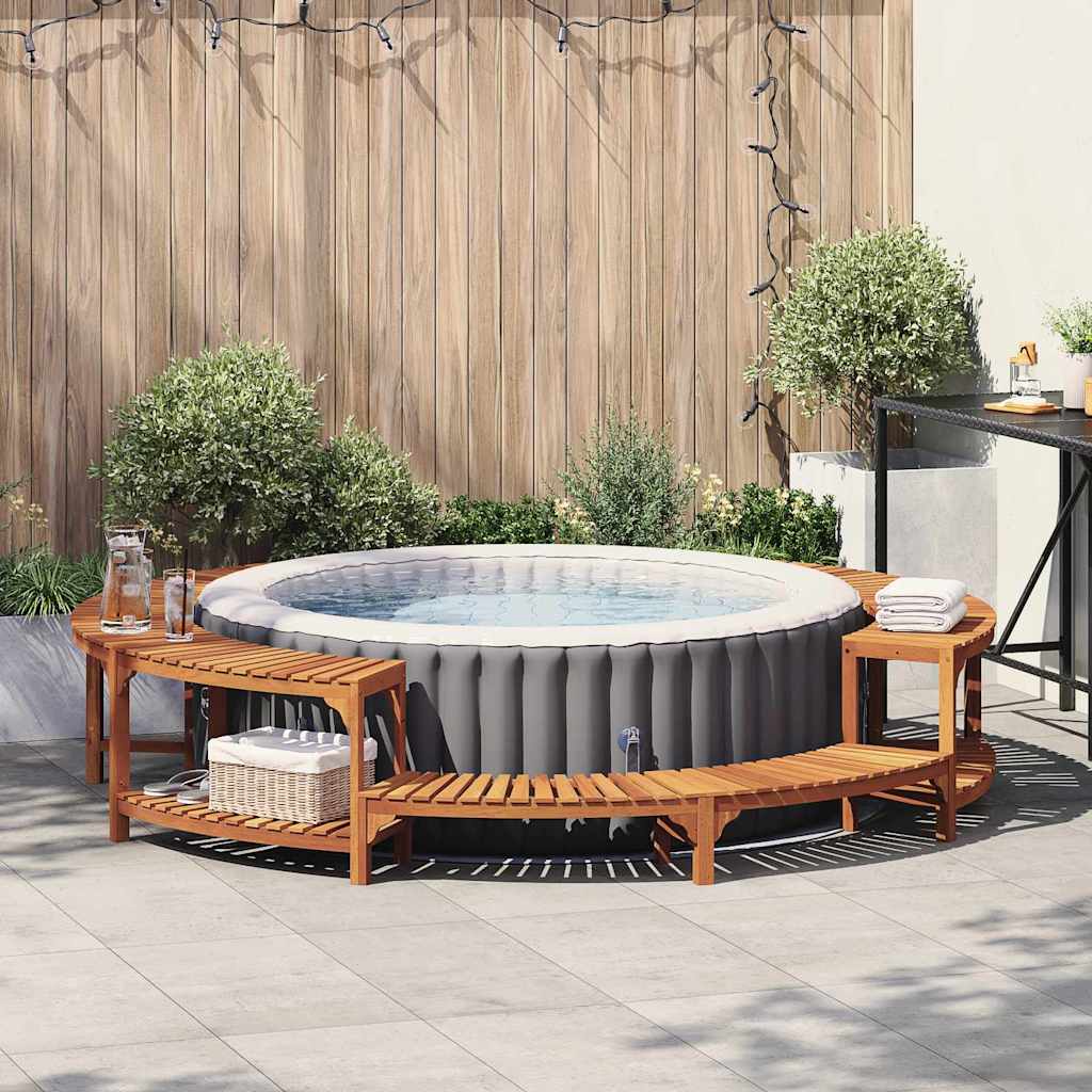vidaXL Alrededor de Spa Madera de Acacia Sólida Marrón