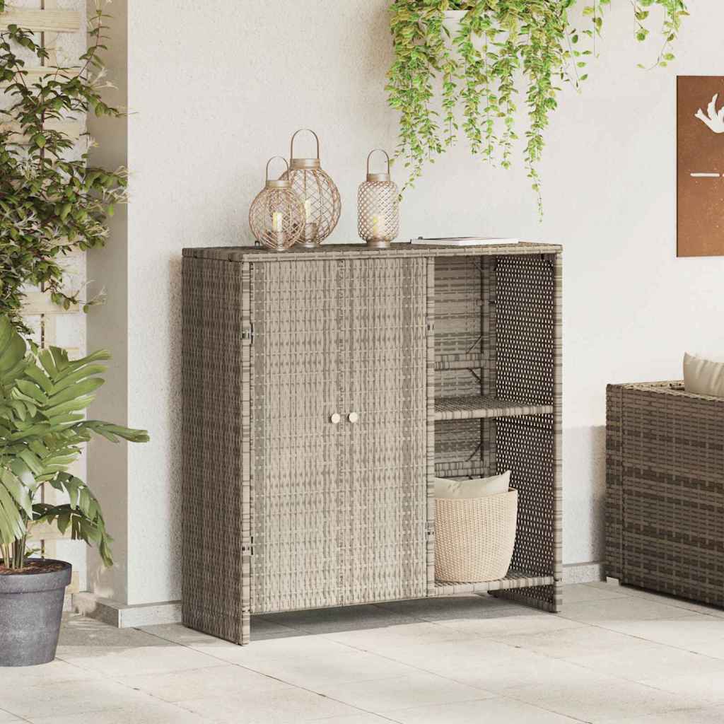 vidaXL Armario de almacenamiento Gris Claro 100 x 36 x 102 cm Ratán