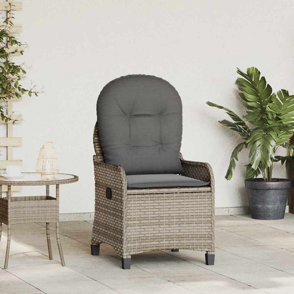 vidaXL Sillón reclinable Gris ratán sintético
