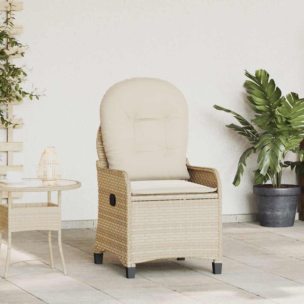 vidaXL Sillón reclinable Beige ratán sintético
