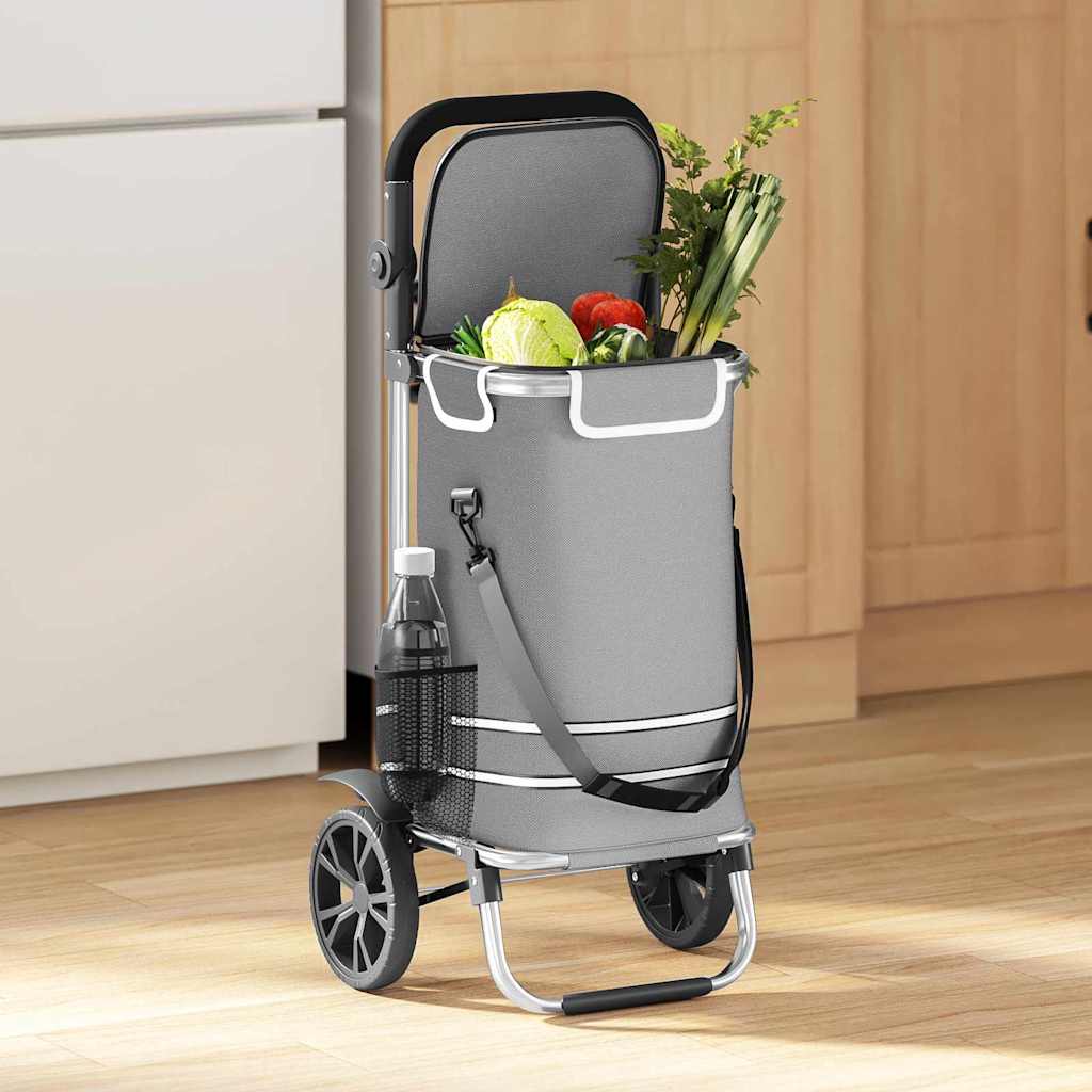 vidaXL Carro de compras Gris 36,5 x 46,5 x 100,5 cm Tela Oxford
