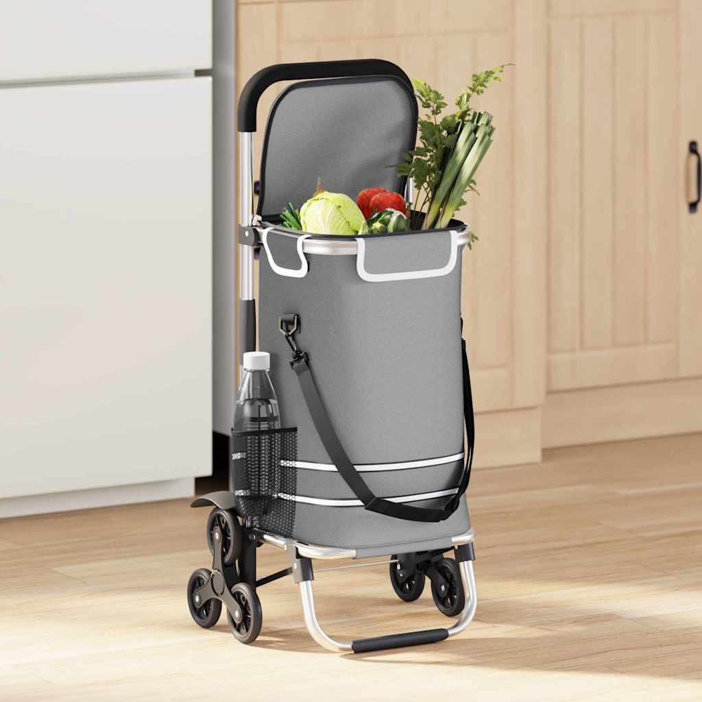 vidaXL Carro de compras 1 Gris 47 x 39 x 100,5 cm Tela Oxford