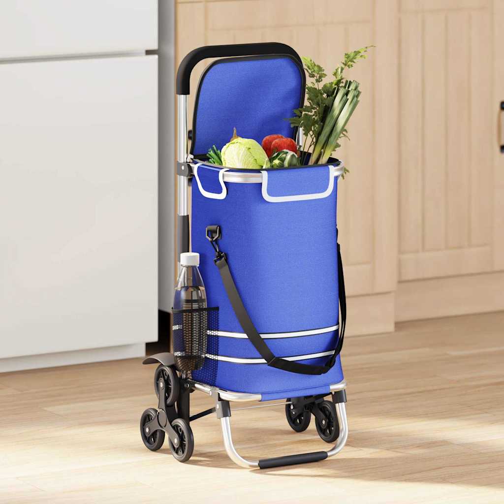 vidaXL Carro de compras 1 Azul 47 x 39 x 100,5 cm Tela Oxford