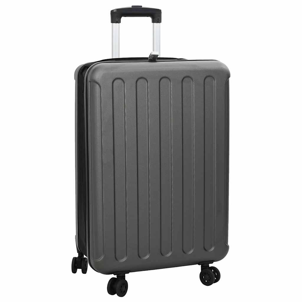 vidaXL Maleta con cerradura Gris oscuro 43 x 27 x 66 cm Plástico ABS