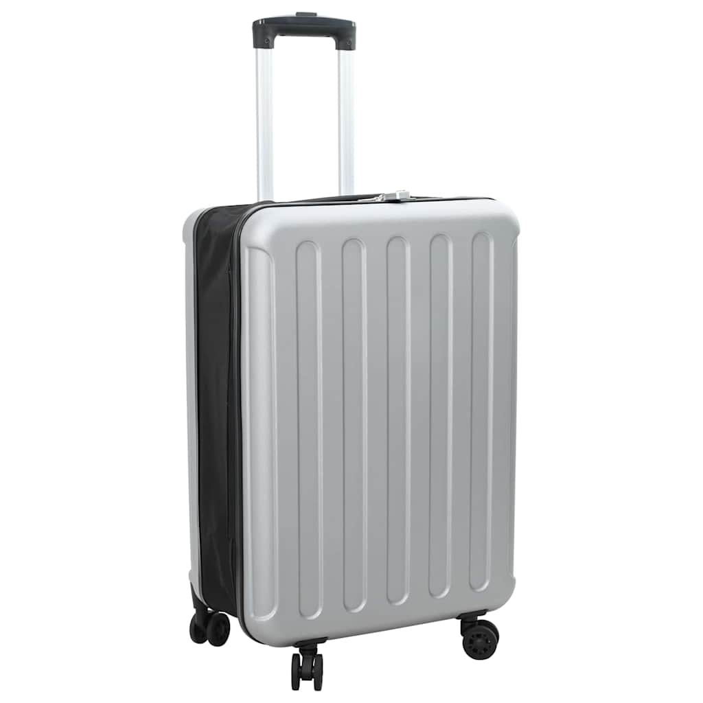 vidaXL Maleta con cerradura Plateado 43 x 27 x 66 cm Plástico ABS