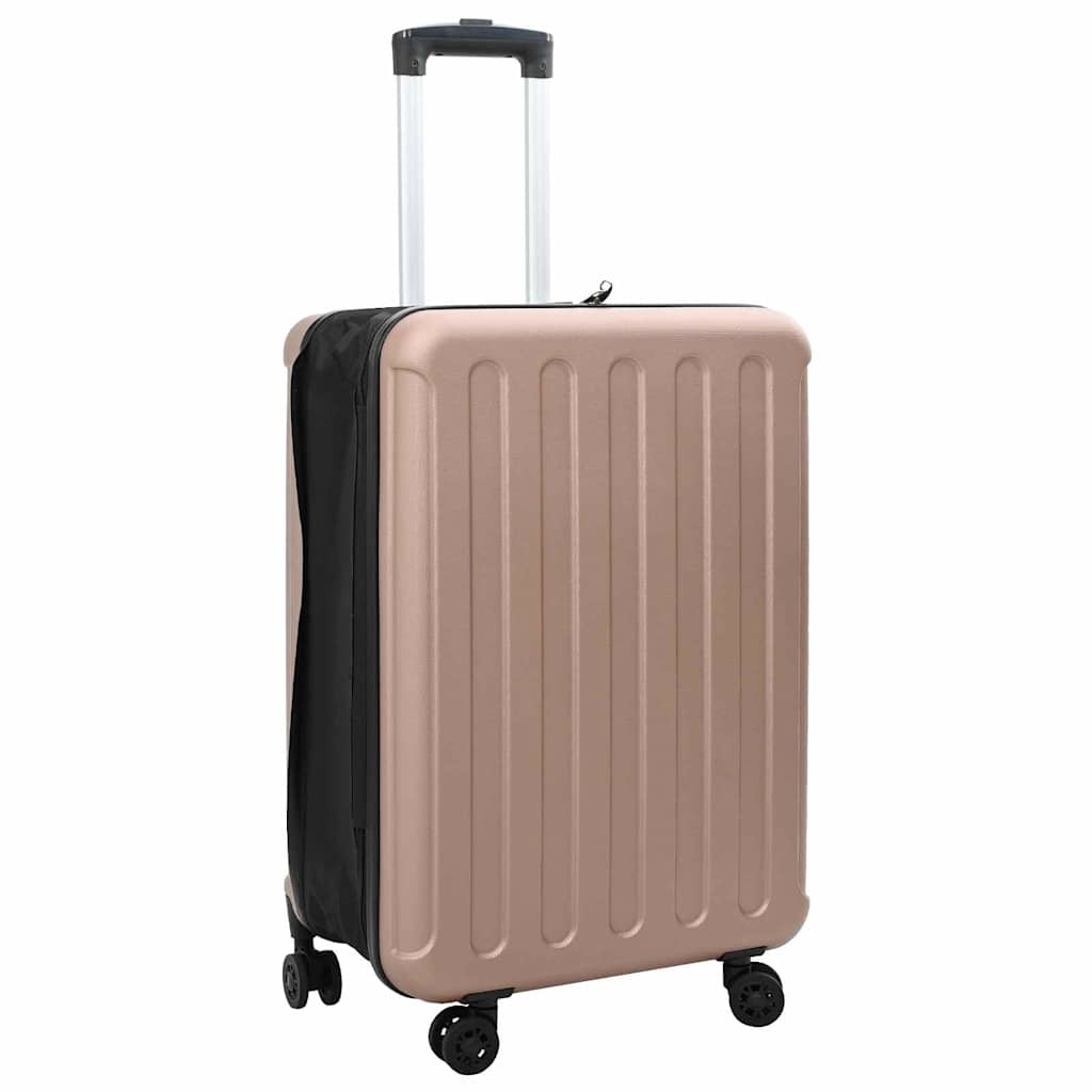 vidaXL Maleta con cerradura Rosa dorado 43 x 27 x 66 cm Plástico ABS