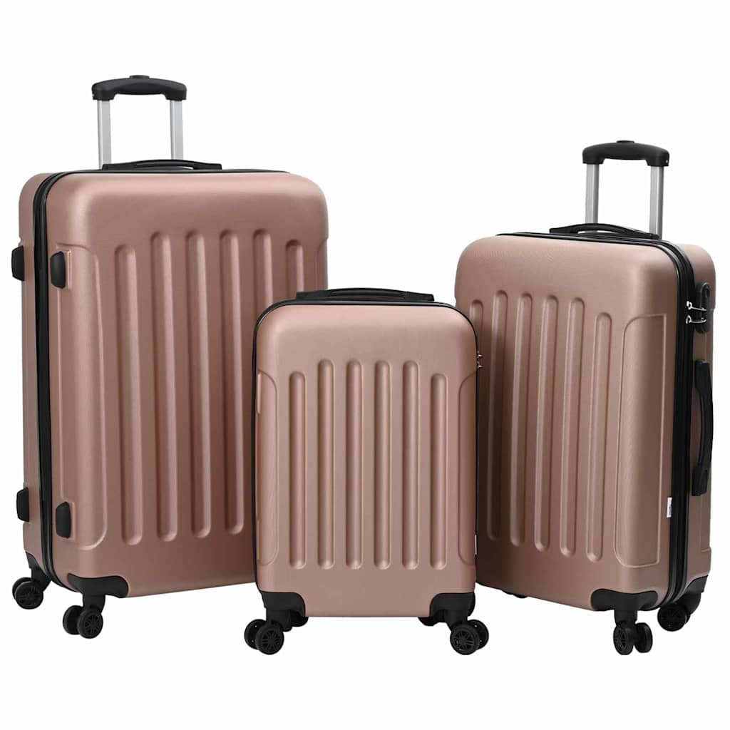 vidaXL Maleta 3 uds. Oro Rosa 50 x 31 x 78 cm Plástico ABS