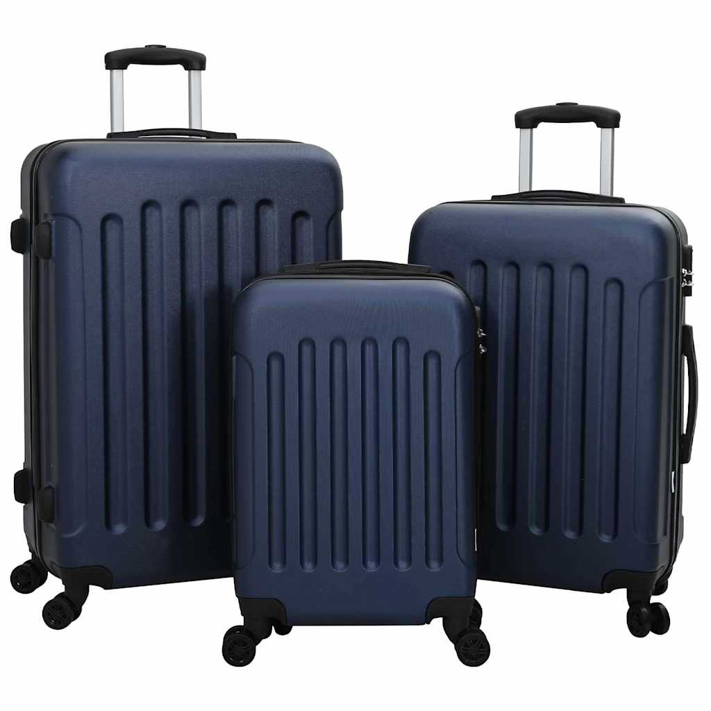 vidaXL Maleta 3 uds. Azul Oscuro 50 x 31 x 78 cm Plástico ABS