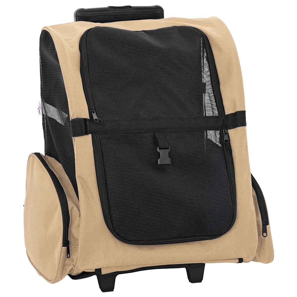 vidaXL Carrito para mascotas 3 en 1 diseño arena 48x32x(57-106) cm tela Oxford